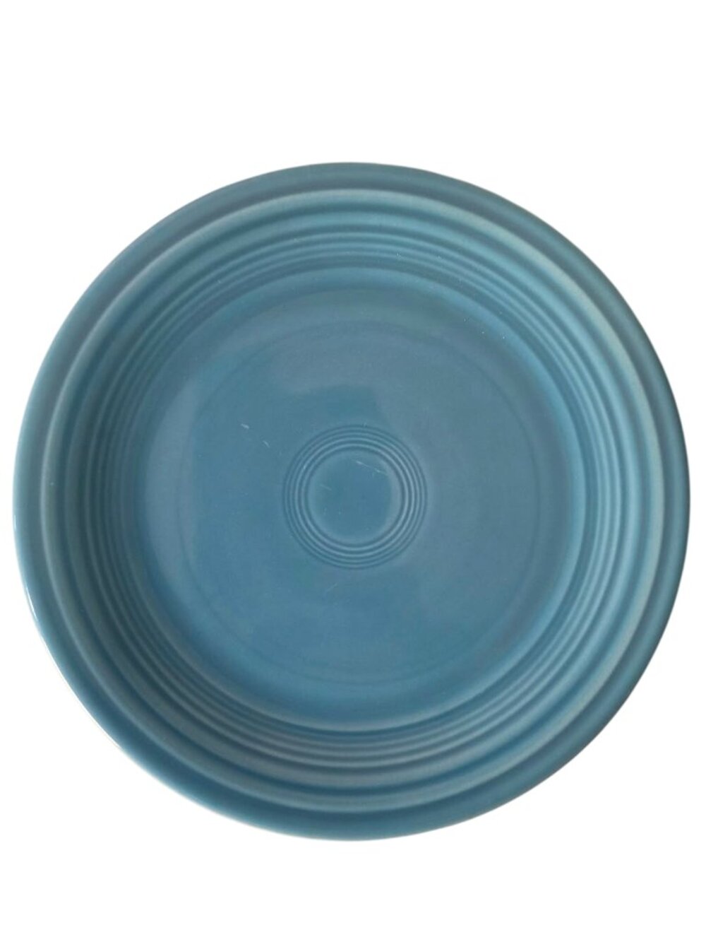 Vintage Fiestaware Original Turquoise Blue 9" Plate 1930s Lowercase Stamp HLC